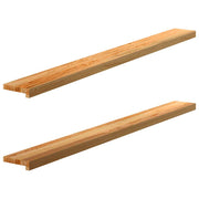 Prozorske klupice 2 kom svijetlosmeđe 160x15x2 cm masivne hrast