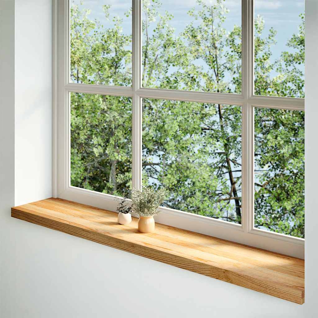 Prozorske klupice 2 kom svijetlosmeđe 140x25x2 cm masivne hrast