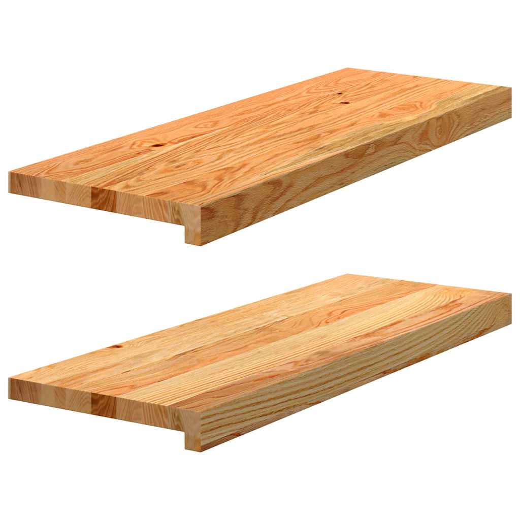 Prozorske klupice 2 kom svijetlosmeđe 70x30x2 cm masivne hrast