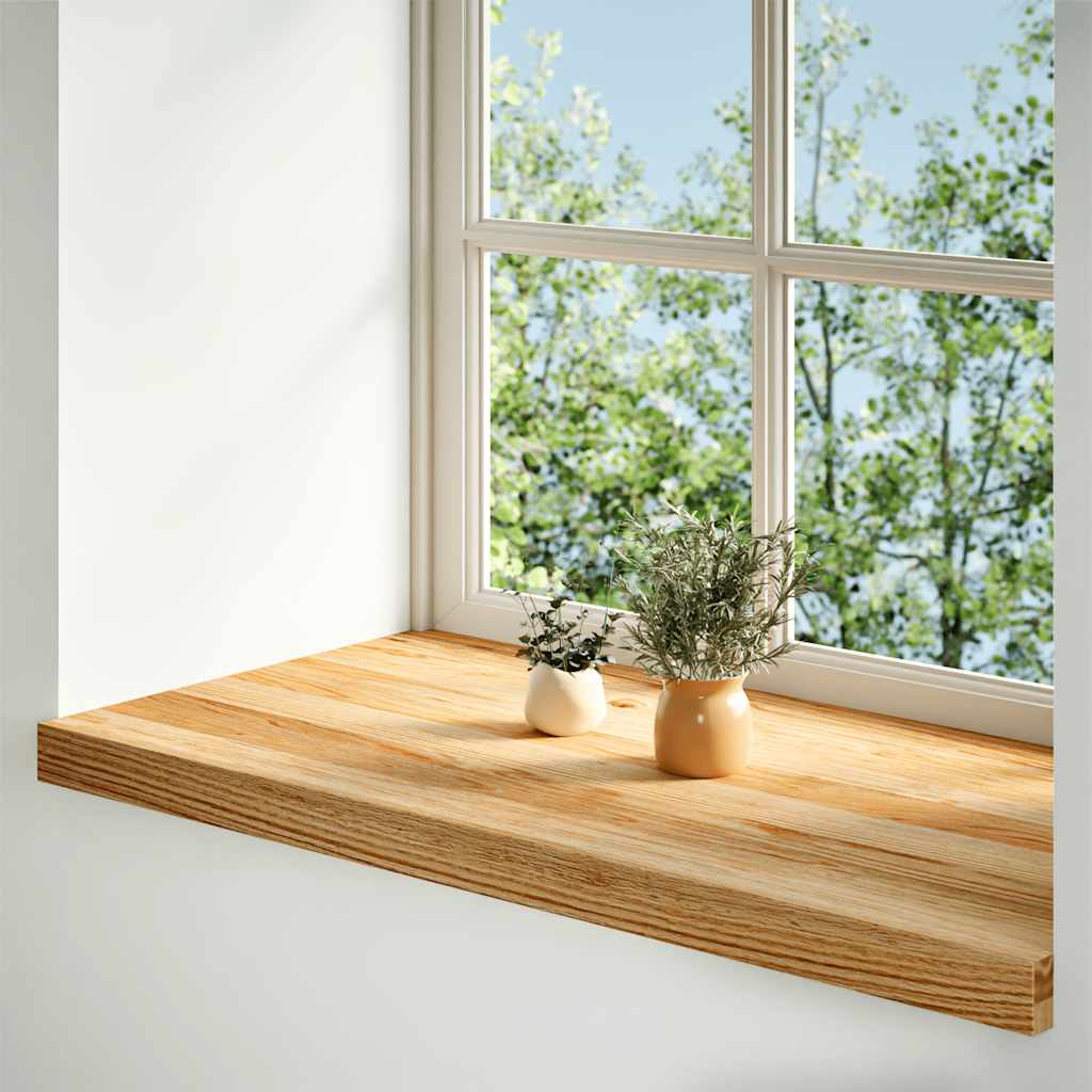 Prozorske klupice 2 kom svijetlosmeđe 70x40x2 cm masivne hrast