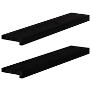 Prozorske klupice 2 kom tamnosmeđe 80x15x2 cm masivne hrast