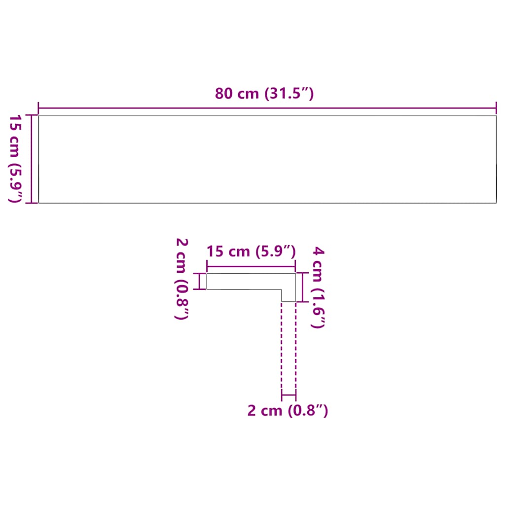 Prozorske klupice 2 kom tamnosmeđe 80x15x2 cm masivne hrast
