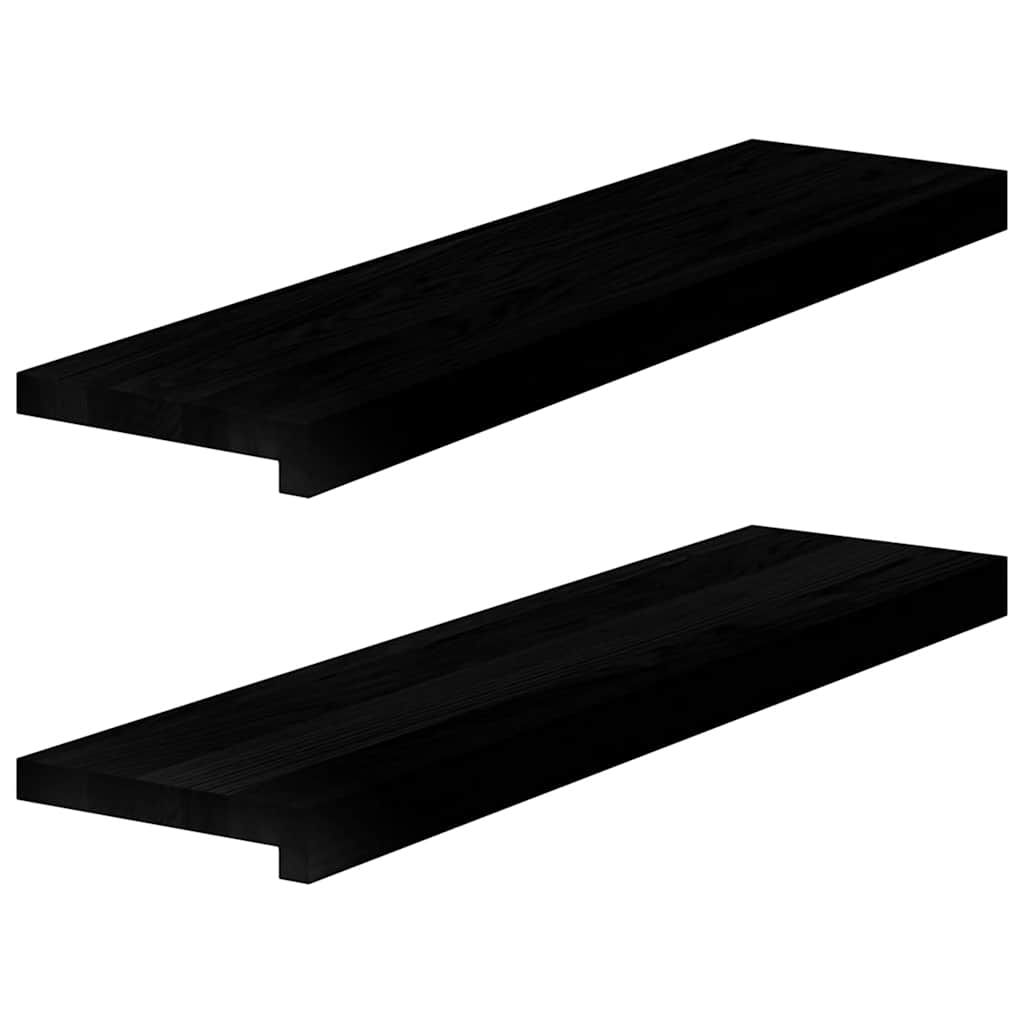 Prozorske klupice 2 kom tamnosmeđe 80x20x2 cm masivne hrast