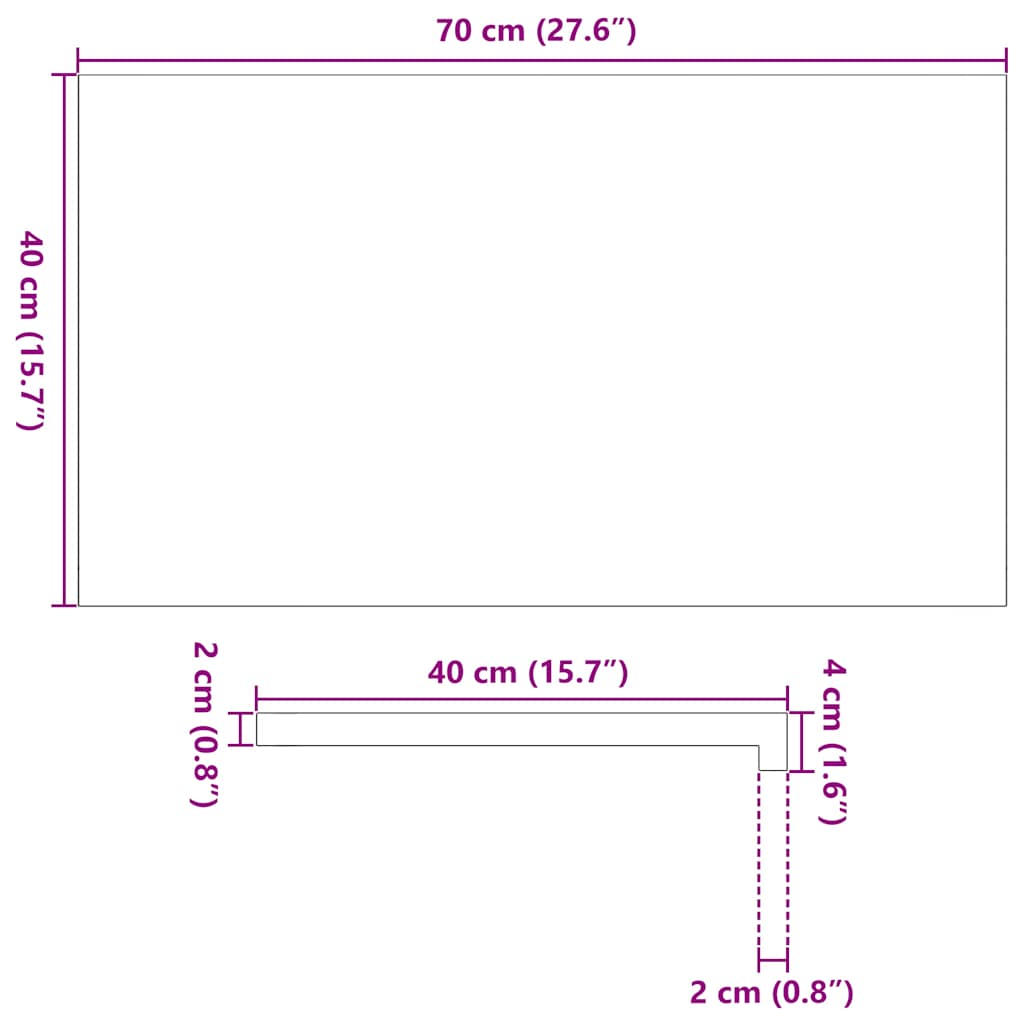 Prozorske klupice 2 kom tamnosmeđe 70x40x2 cm masivne hrast
