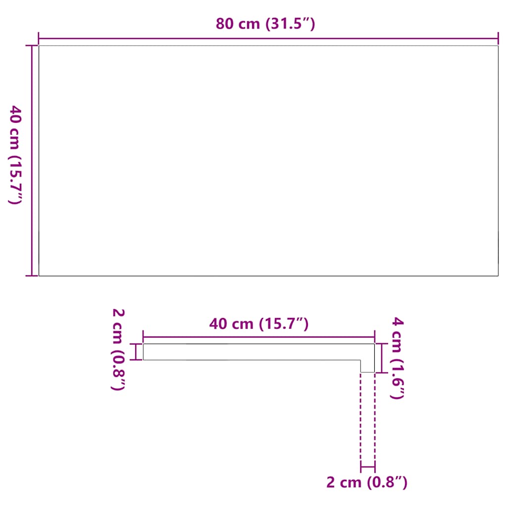 Prozorske klupice 2 kom tamnosmeđe 80x40x2 cm masivne hrast