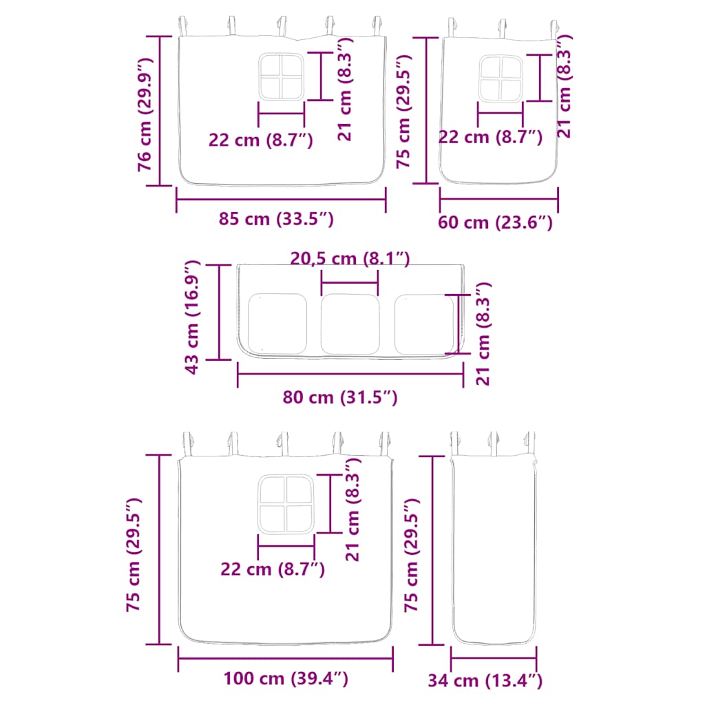 Krevet na kat s toboganom i zavjesama ružičasti 90 x 200 cm