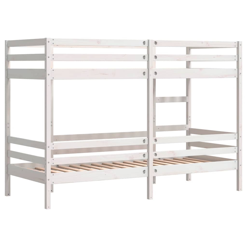 Krevet na kat bijeli 80 x 200 cm od masivne borovine