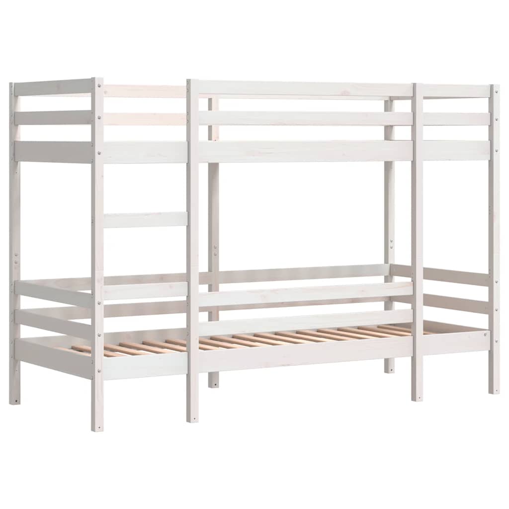 Krevet na kat bijeli 90 x 190 cm od masivne borovine
