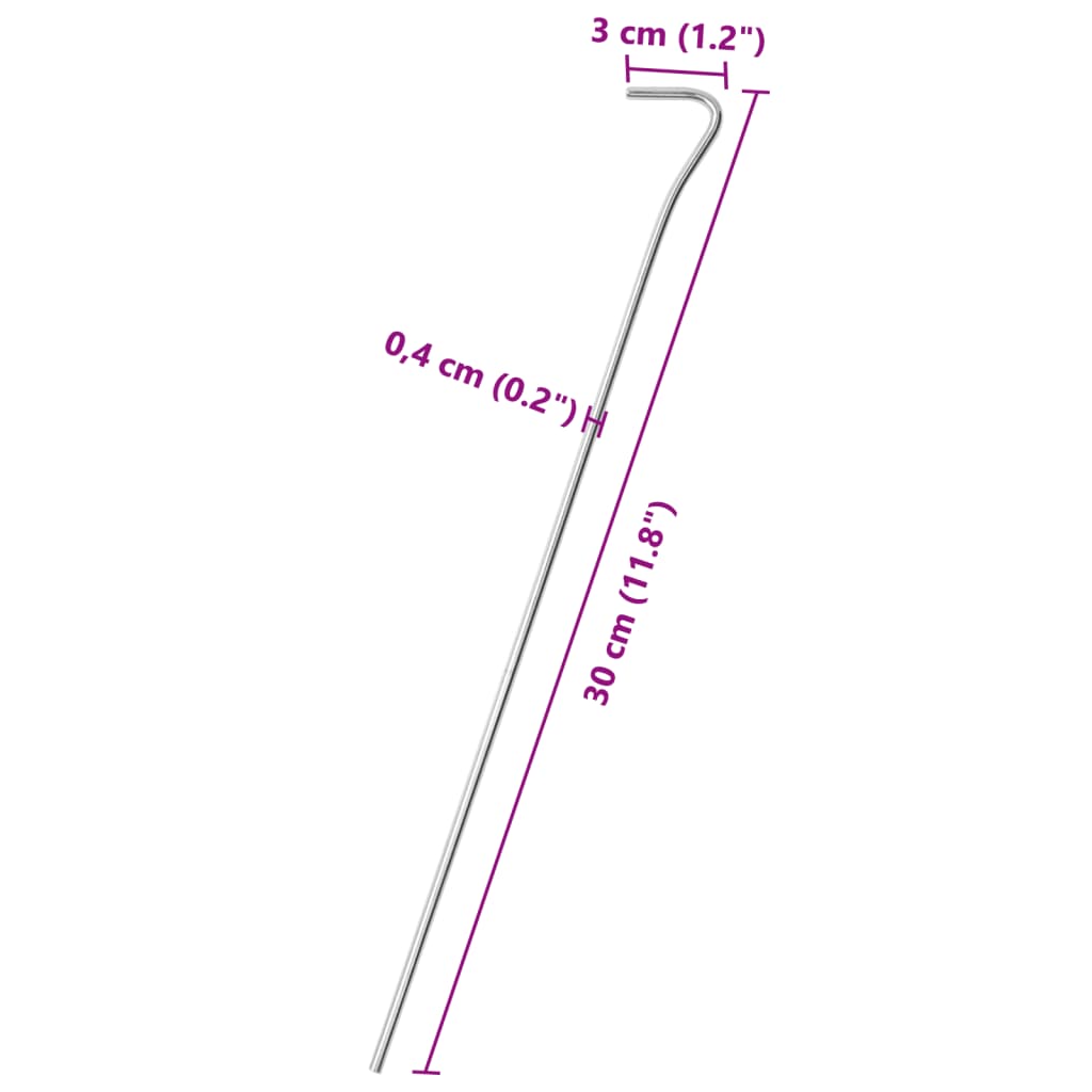 Klinovi za šator 25 kom 30 cm Ø 4 mm od pocinčanog čelika
