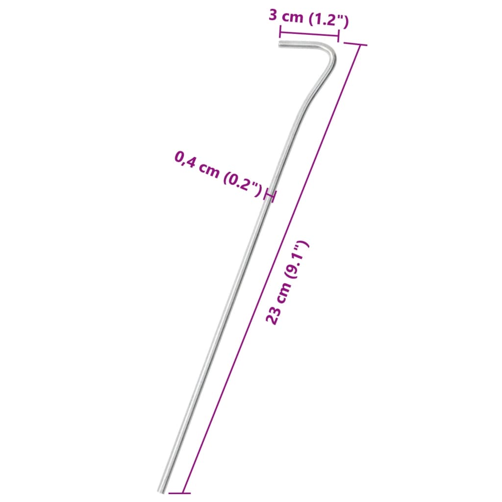 Klinovi za šator 50 kom 23 cm Ø 4 mm od pocinčanog čelika