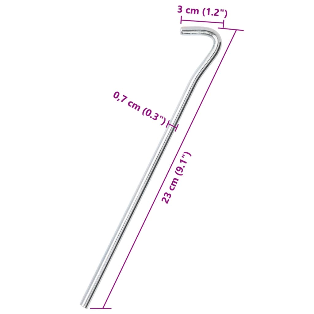 Klinovi za šator 50 kom 23 cm Ø 7 mm od pocinčanog čelika