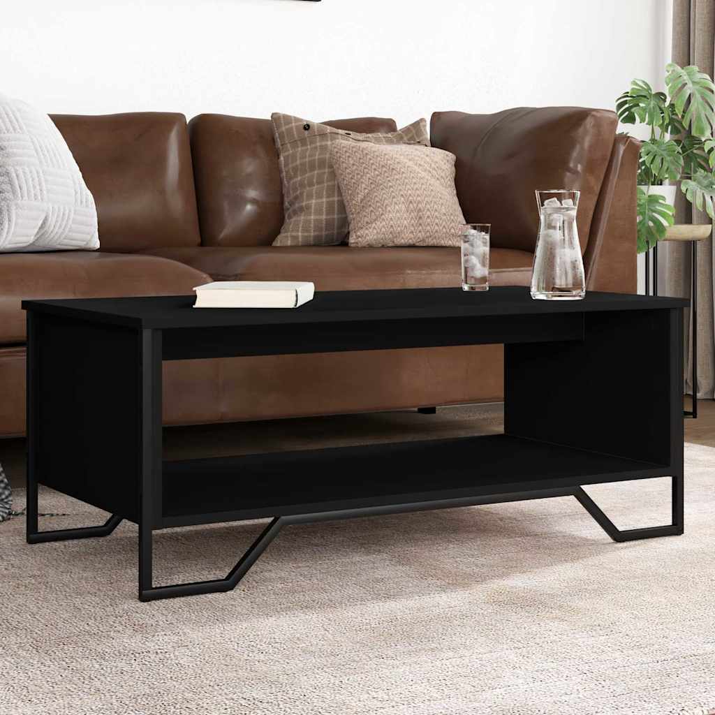 Stolić za kavu crni 100 x 51 x 40 cm od konstruiranog drva