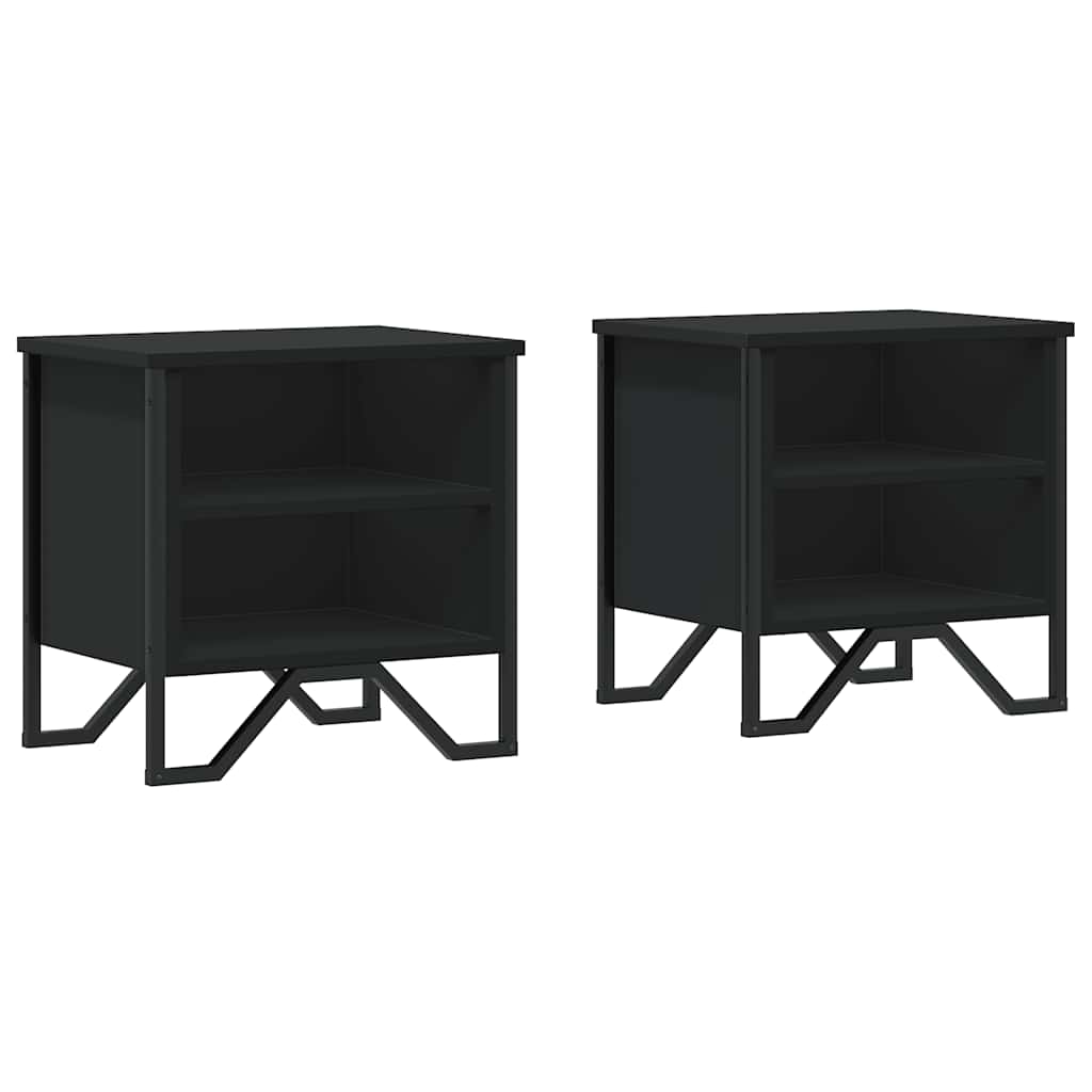 Noćni ormarići 2 kom crni 40 x 30 x 40 cm od konstruiranog drva