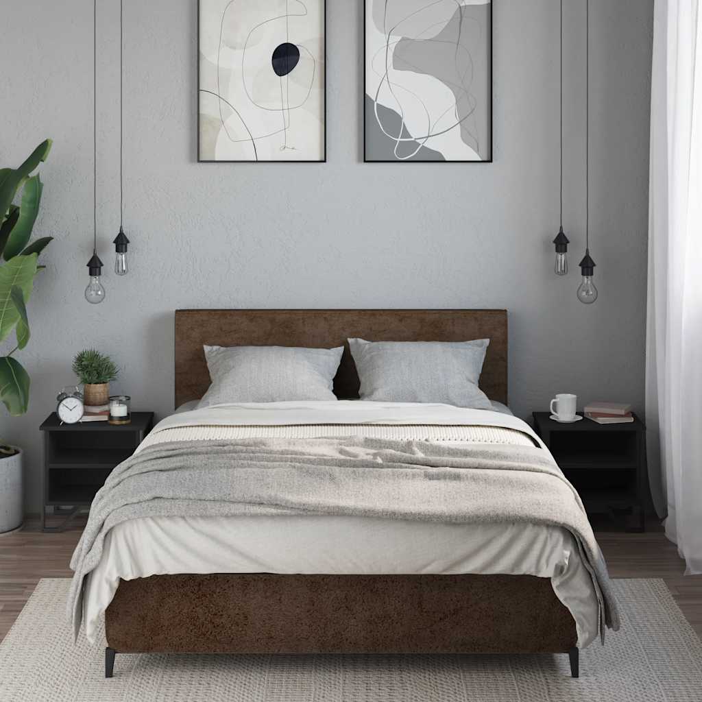 Noćni ormarići 2 kom crni 40 x 30 x 40 cm od konstruiranog drva