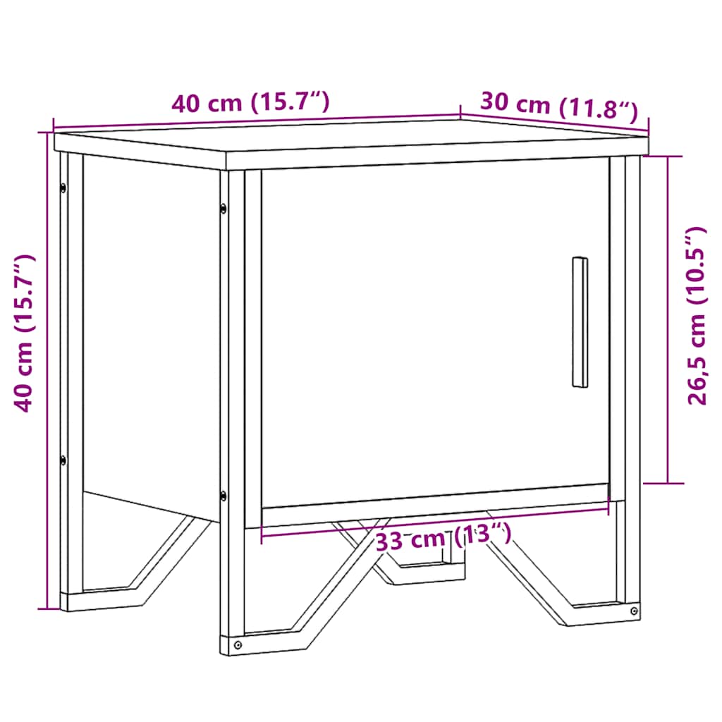 Noćni ormarići 2 kom crni 40 x 30 x 40 cm od konstruiranog drva