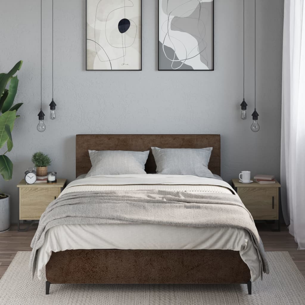 Noćni ormarići 2 kom boja hrasta 40x30x40 cm konstruirano drvo