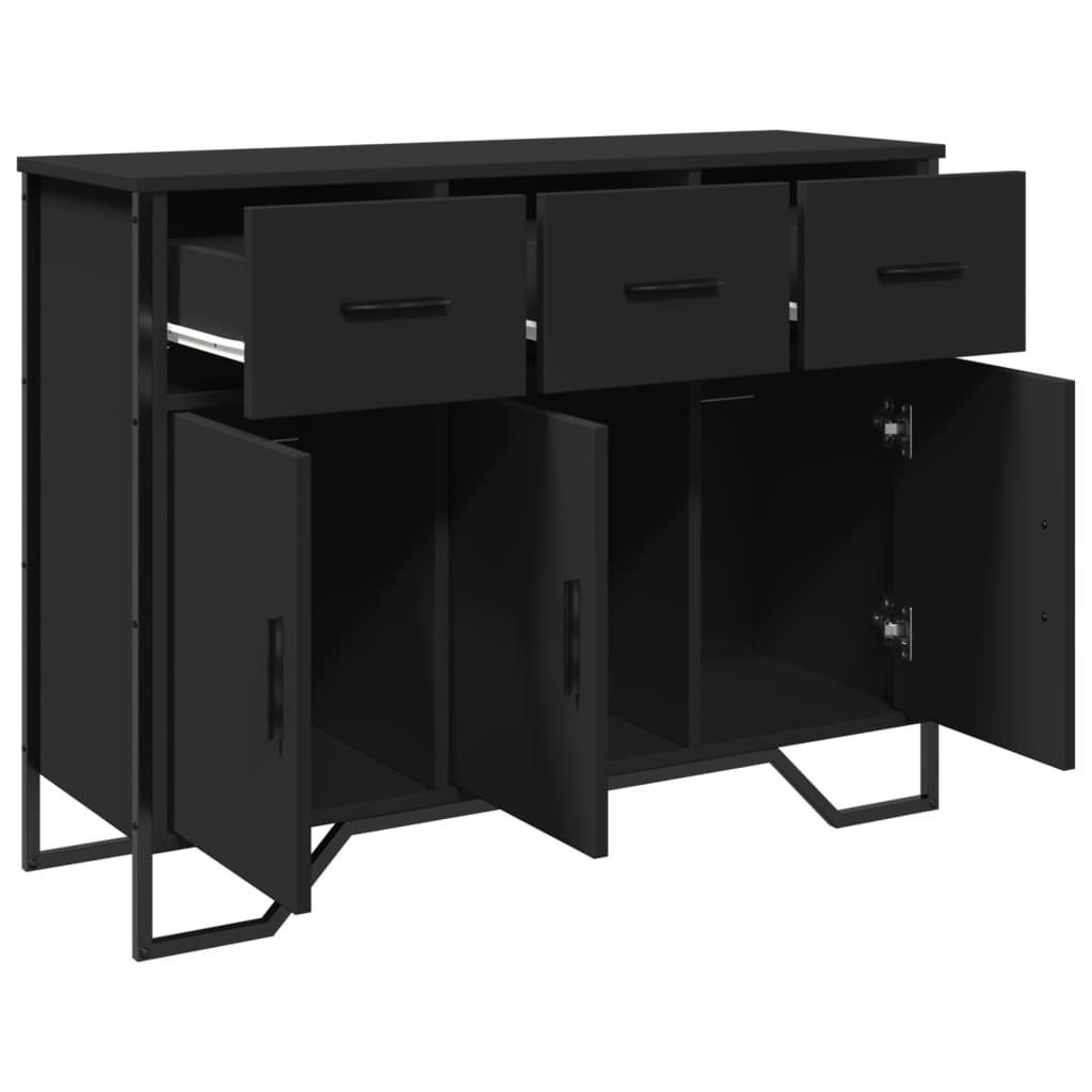 Komoda crna 97x32,5x74,5 cm od konstruiranog drva