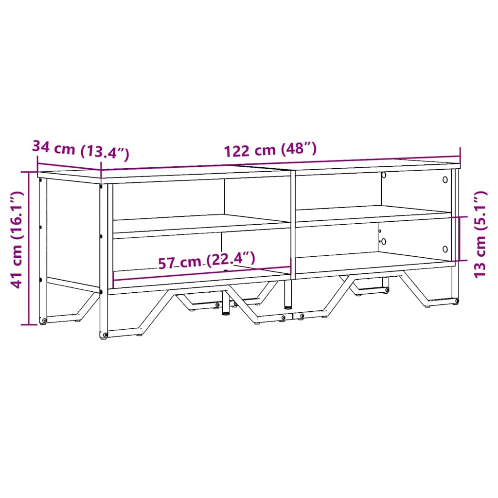 TV ormarić crni 122 x 34 x 41 cm od konstruiranog drva