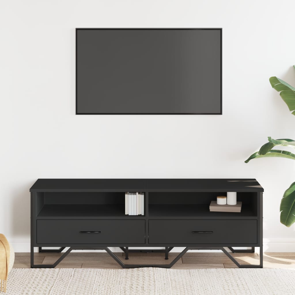 TV ormarić crni 122 x 34 x 41 cm od konstruiranog drva