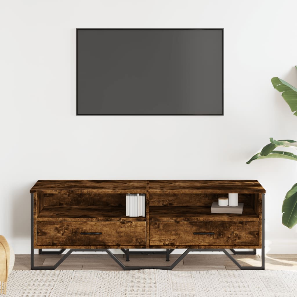 TV ormarić boja dimljenog hrasta 122x34x41 cm konstruirano drvo