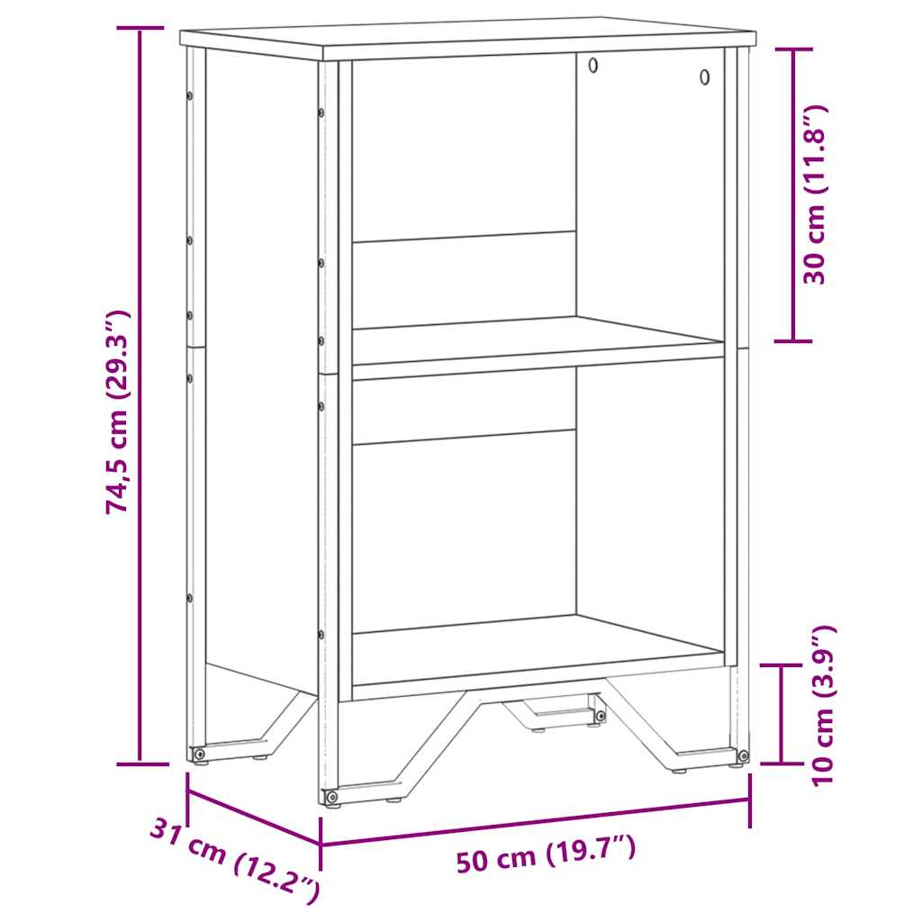 Regal za knjige boja hrasta 50x31x74,5 cm konstruirano drvo