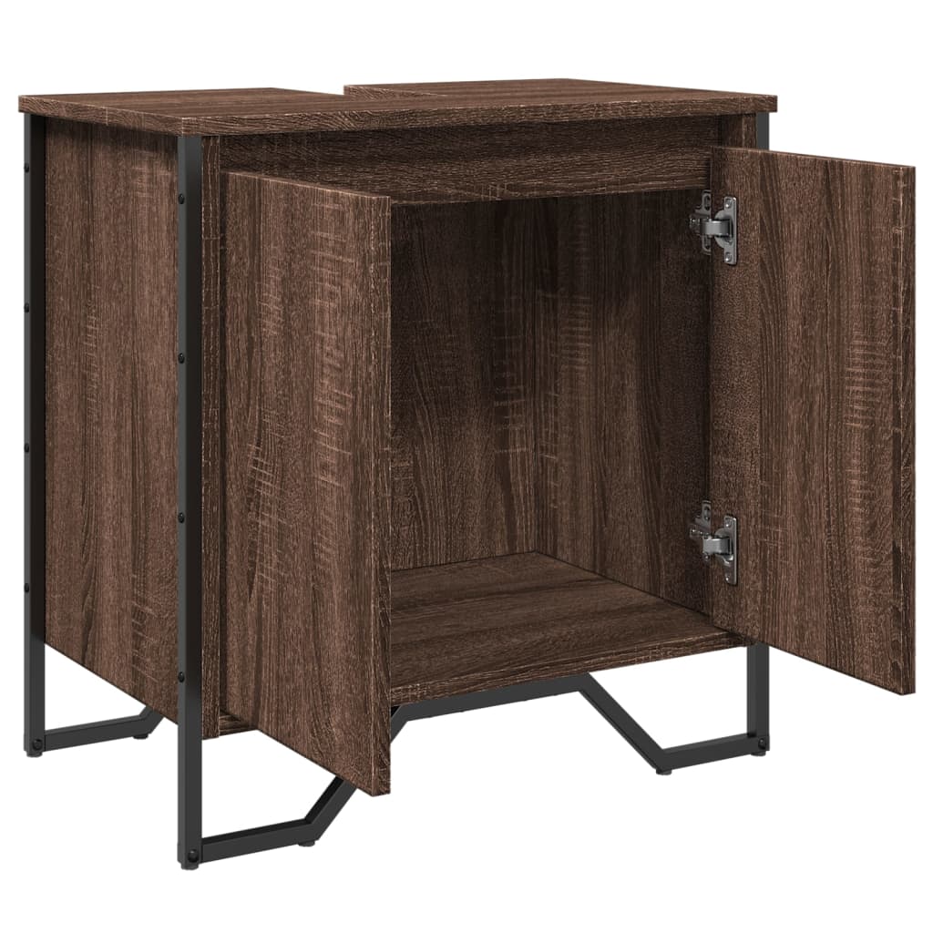 Ormarić za umivaonik smeđa boja hrasta 60x35x60 cm drveni