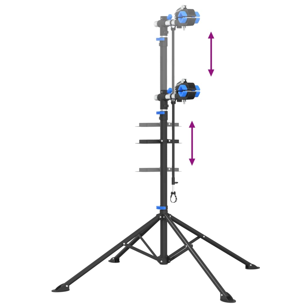 Stalak za popravak bicikla sklopivi 108 - 188 cm plavi čelični