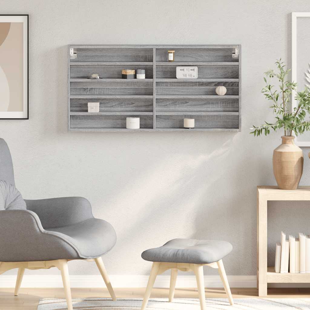Vitrina boja sivog hrasta sonome 100x8,5x50 cm drvena