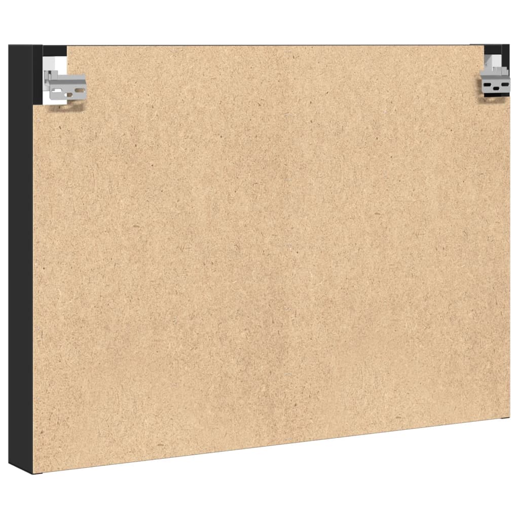 Vitrina crna 80 x 8,5 x 58 cm konstruirano drvo