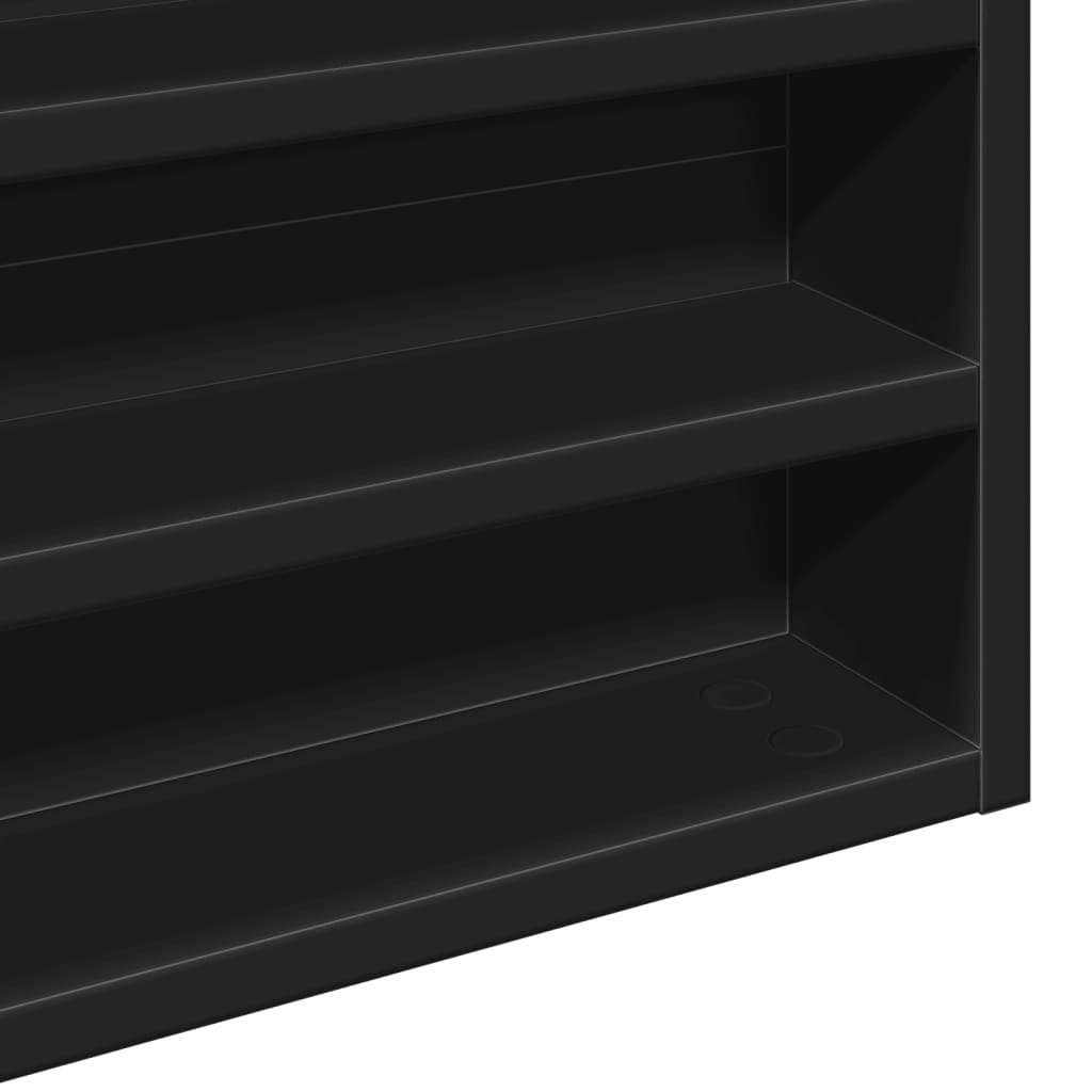 Vitrina crna 80 x 8,5 x 58 cm konstruirano drvo