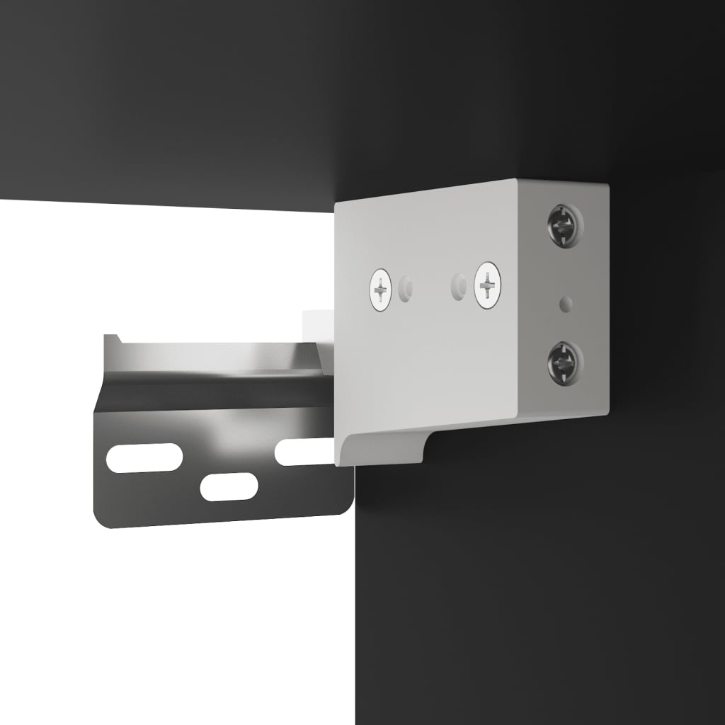 Vitrina crna 80 x 8,5 x 58 cm konstruirano drvo