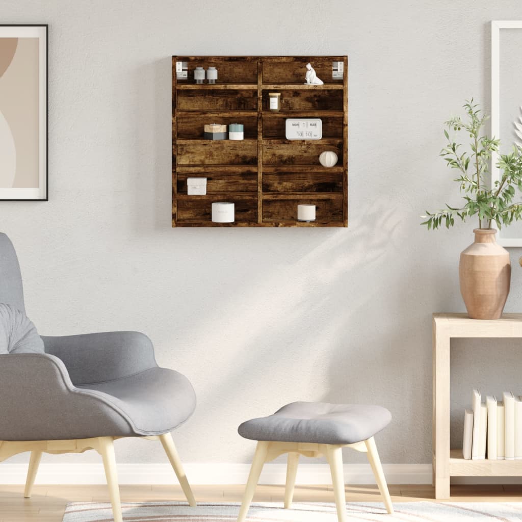 Vitrina boja dimljenog hrasta 60x8,5x58 cm drvena