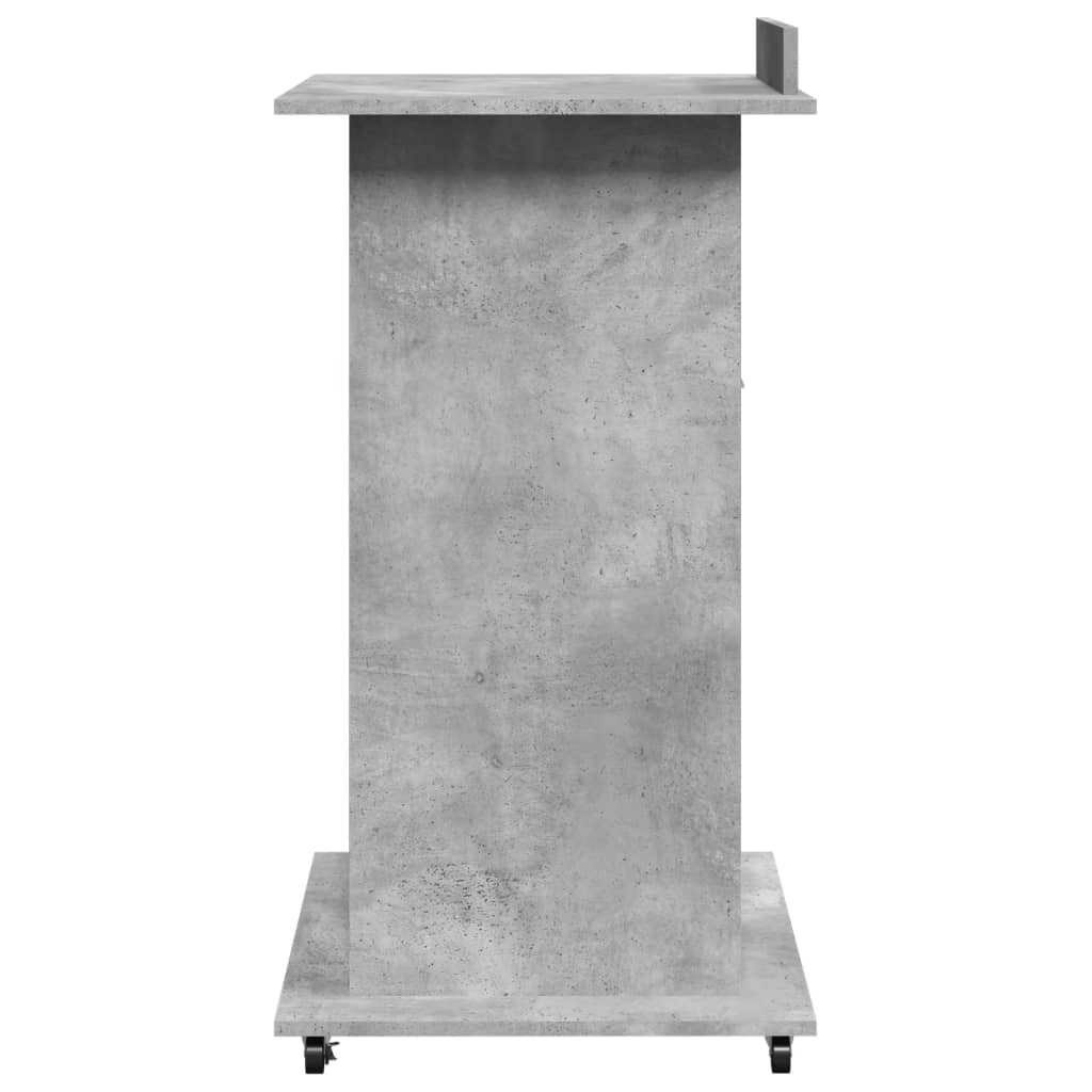 Govornica s kotačima i ladicom boja betona 55x55x107 cm drvena