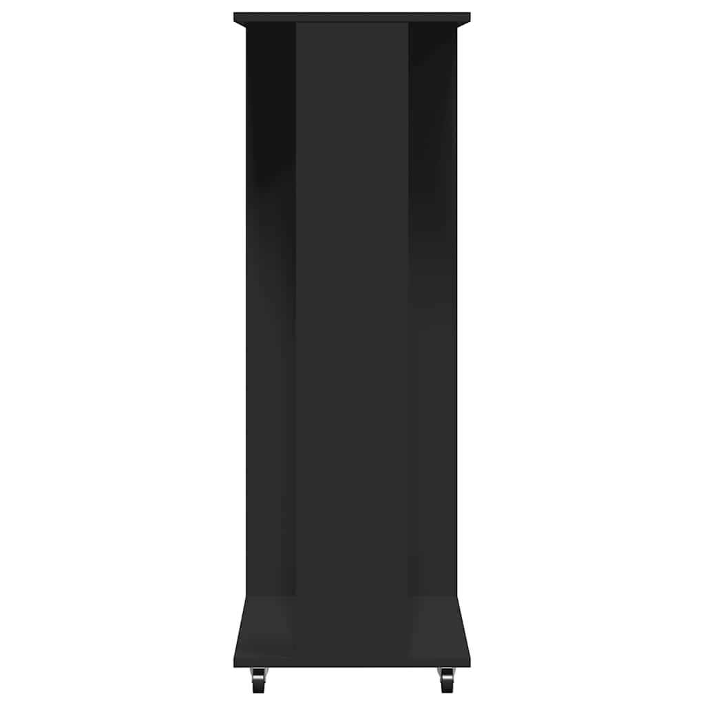 Ormar s kotačima crni 102 x 38 x 110 cm od konstruiranog drva