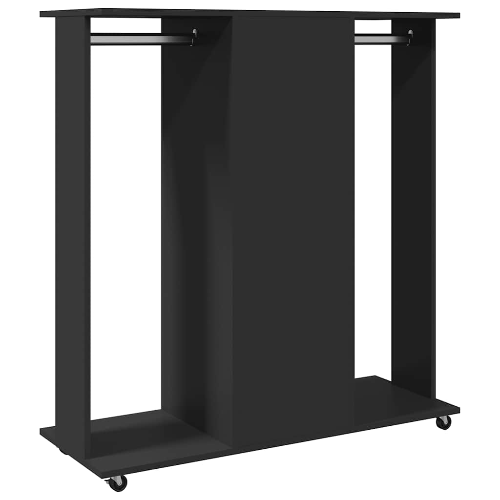 Ormar s kotačima crni 102 x 38 x 110 cm od konstruiranog drva