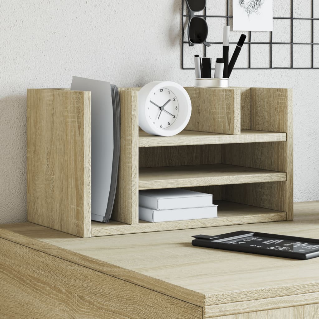 Organizator za stol boja hrasta 44,5x24x25 cm konstruirano drvo