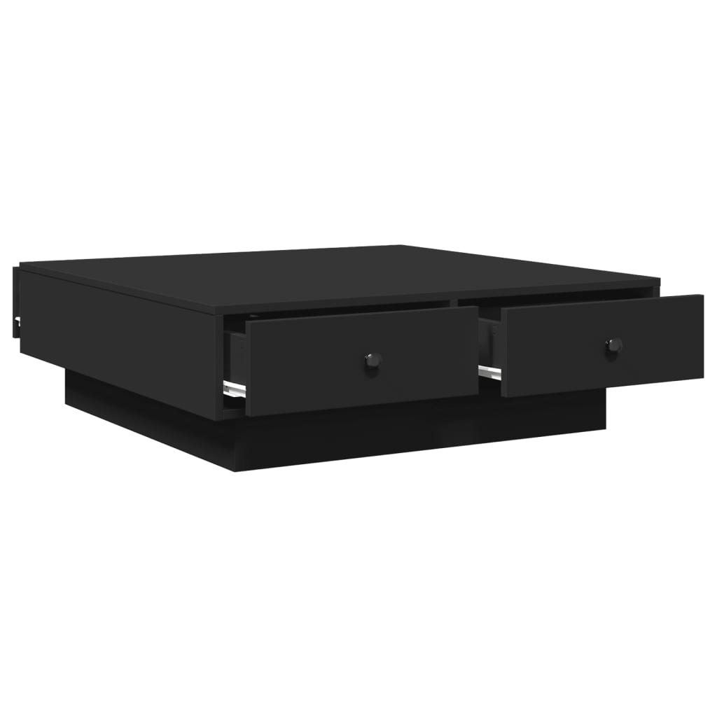 Stolić za kavu crni 90 x 90 x 28 cm od konstruiranog drva