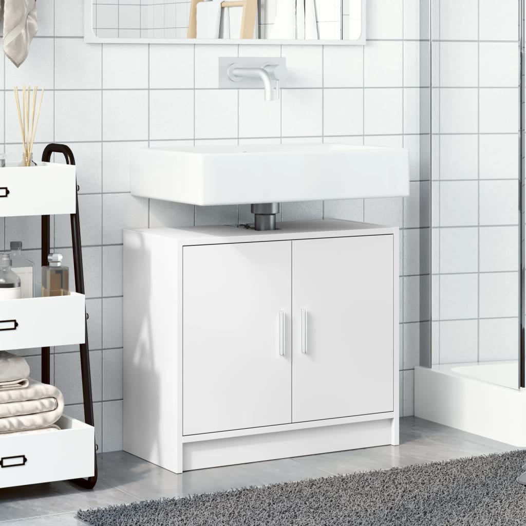 Ormarić za umivaonik bijeli 63 x 29 x 55 cm konstruirano drvo