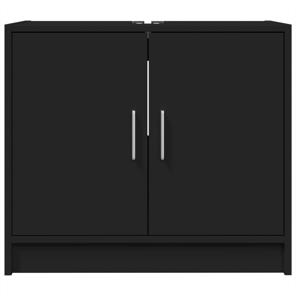 Ormarić za umivaonik crni 63 x 29 x 55 cm konstruirano drvo