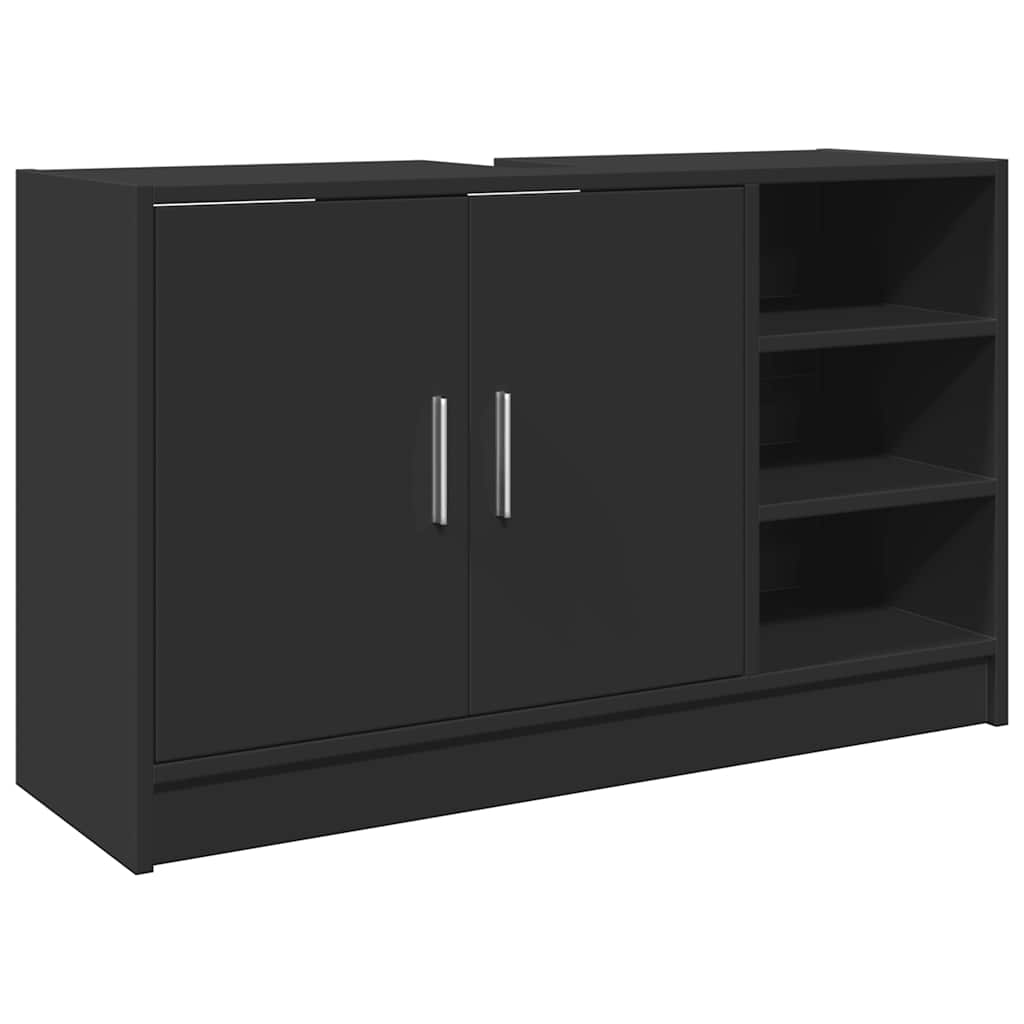 Ormarić za umivaonik crni 90 x 29 x 55 cm konstruirano drvo