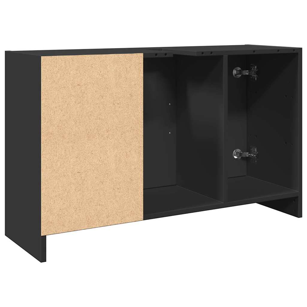 Ormarić za umivaonik crni 90 x 29 x 55 cm konstruirano drvo