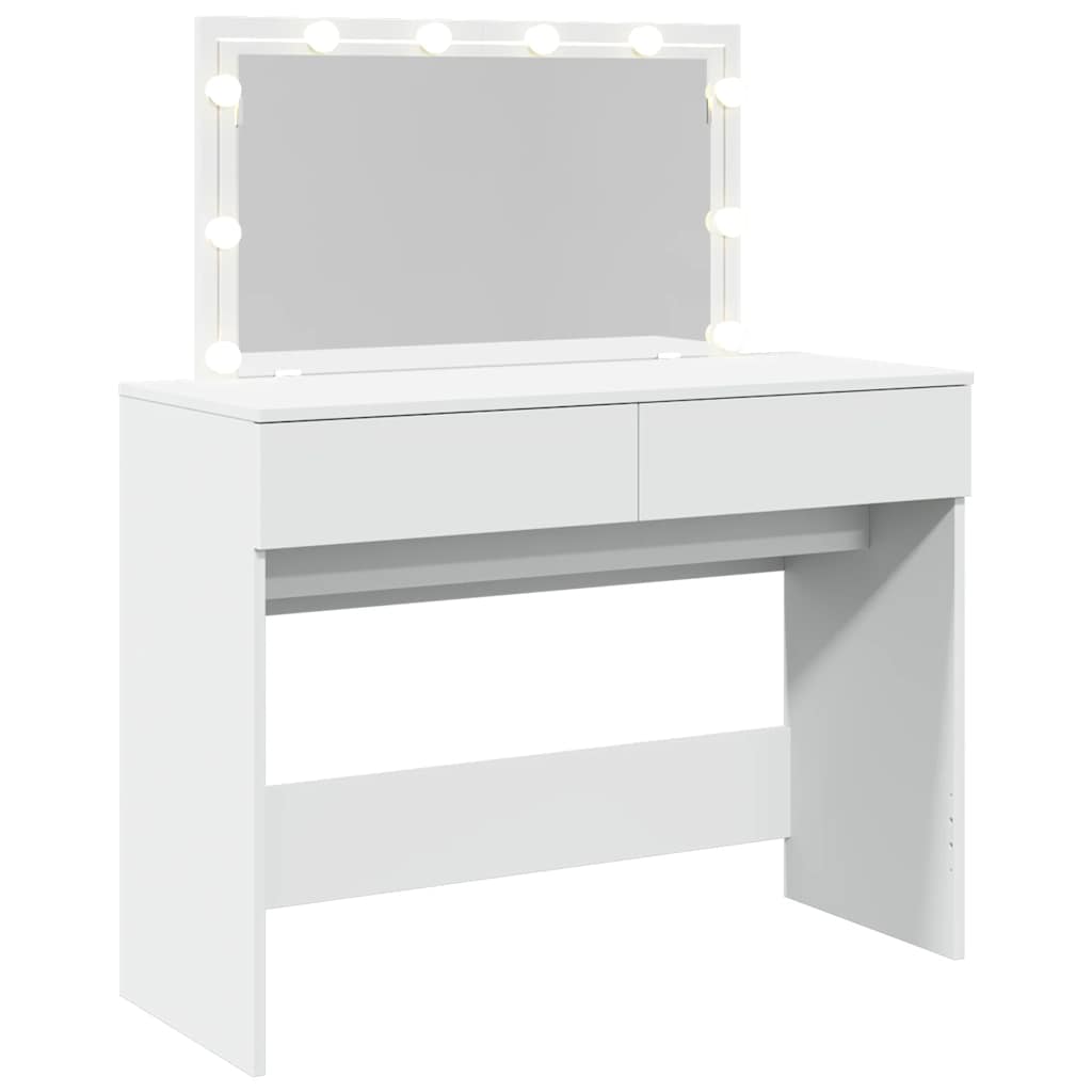 Toaletni stolić s LED svjetlima bijeli 100x40x120 cm