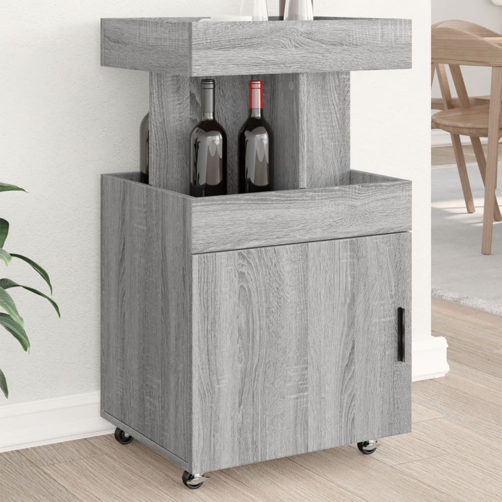 Barska kolica boja smeđeg hrasta 50x41x89 cm konstruirano drvo