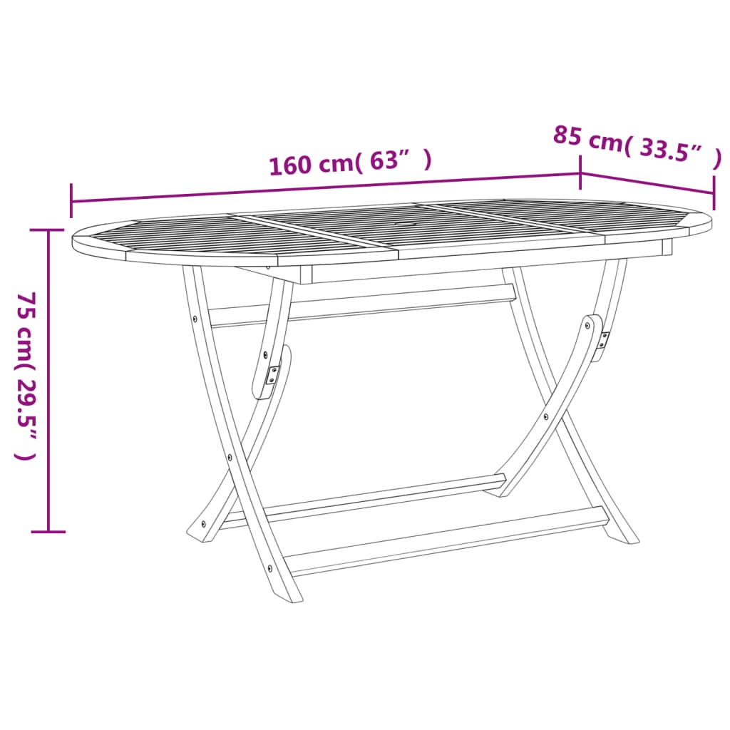 7-dijelni vrtni blagovaonski set od masivnog bagremovog drva