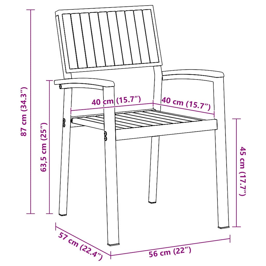 Stolica koja se može slagati 8 pcs Smeđa 56 x 57 x 87 cm