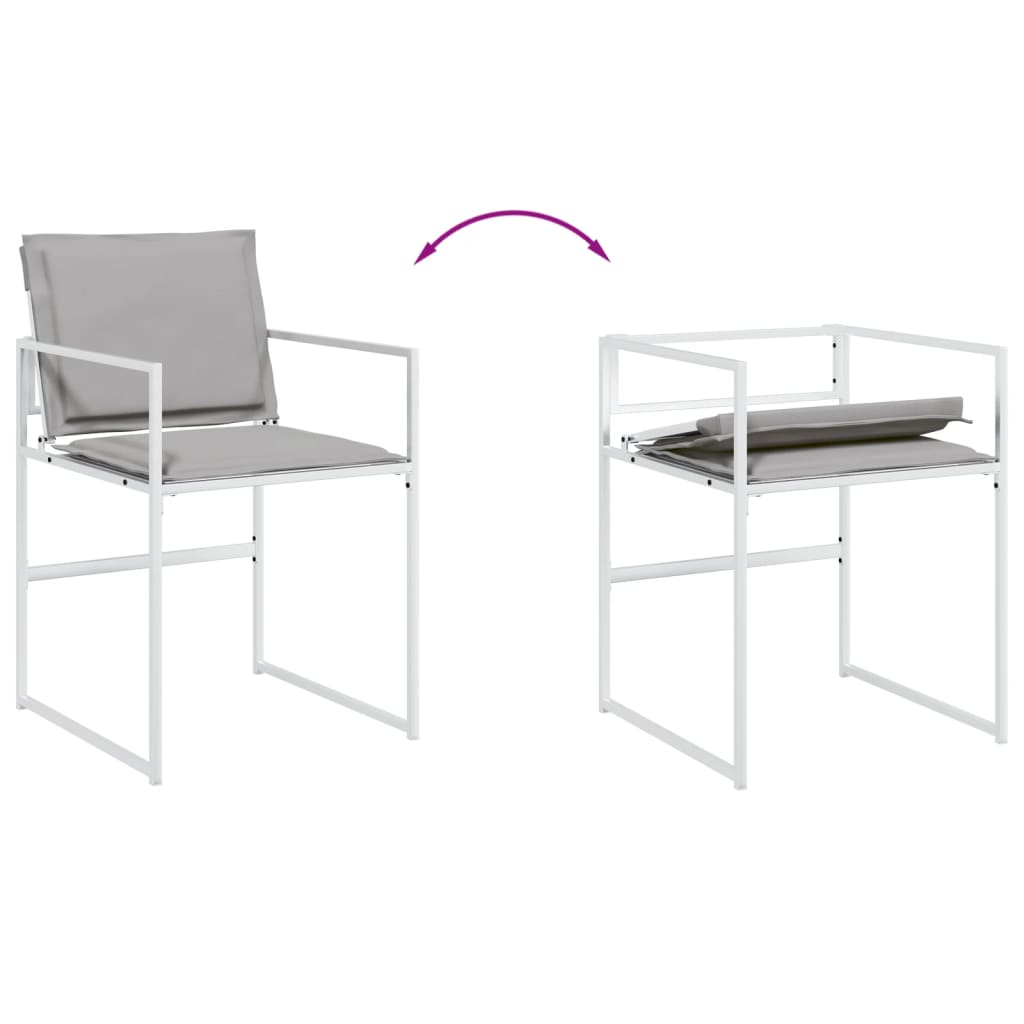 17-dijelni vrtni blagovaonski set s jastucima bijeli tekstilena