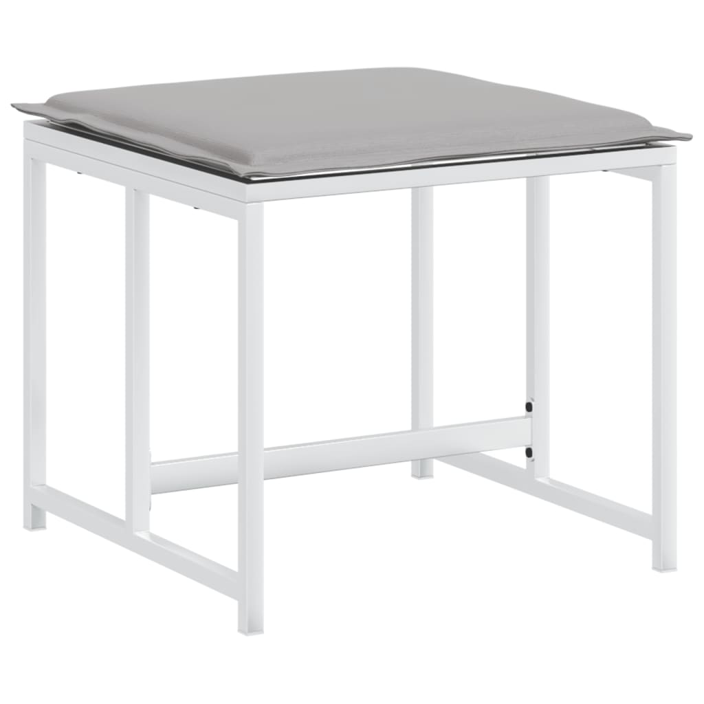 17-dijelni vrtni blagovaonski set s jastucima bijeli tekstilena