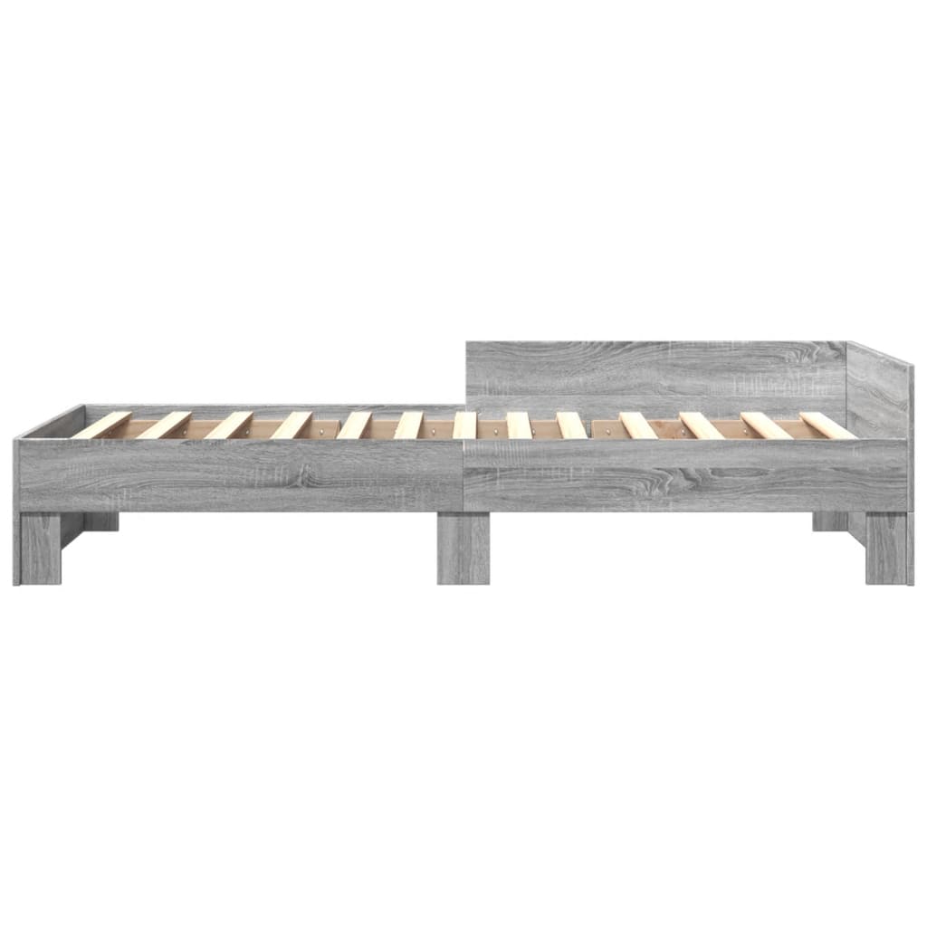 Okvir za krevet boja hrasta 100x200 cm od konstruiranog drva Siva 100 x 200 cm