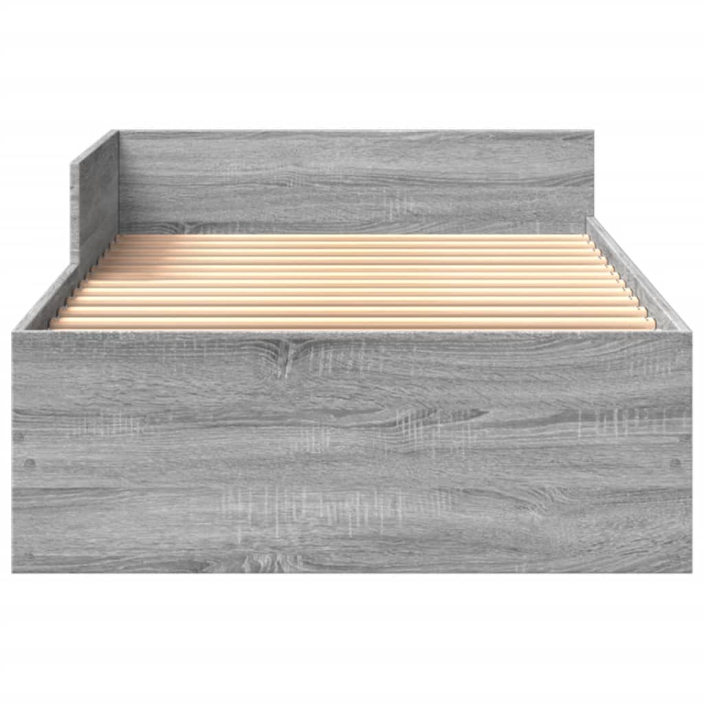 Okvir za krevet boja hrasta 100x200 cm od konstruiranog drva Siva 100 x 200 cm