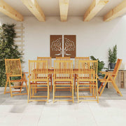 9-dijelni vrtni blagovaonski set 180x90x75 cm od masivnog bagremovog drva